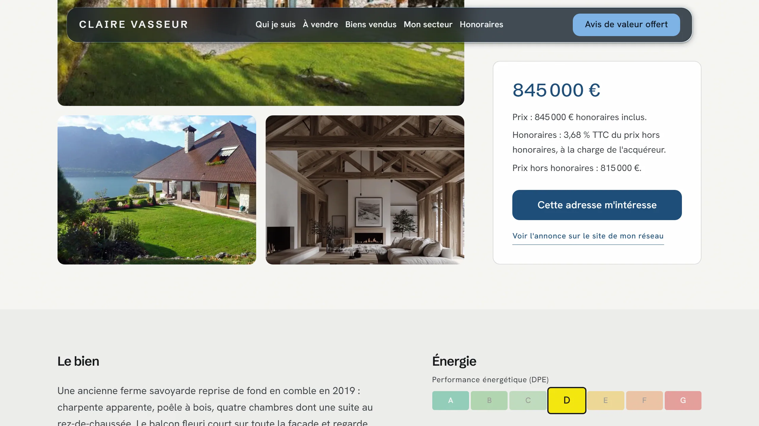 Une page par bien, aux règles de l'annonce