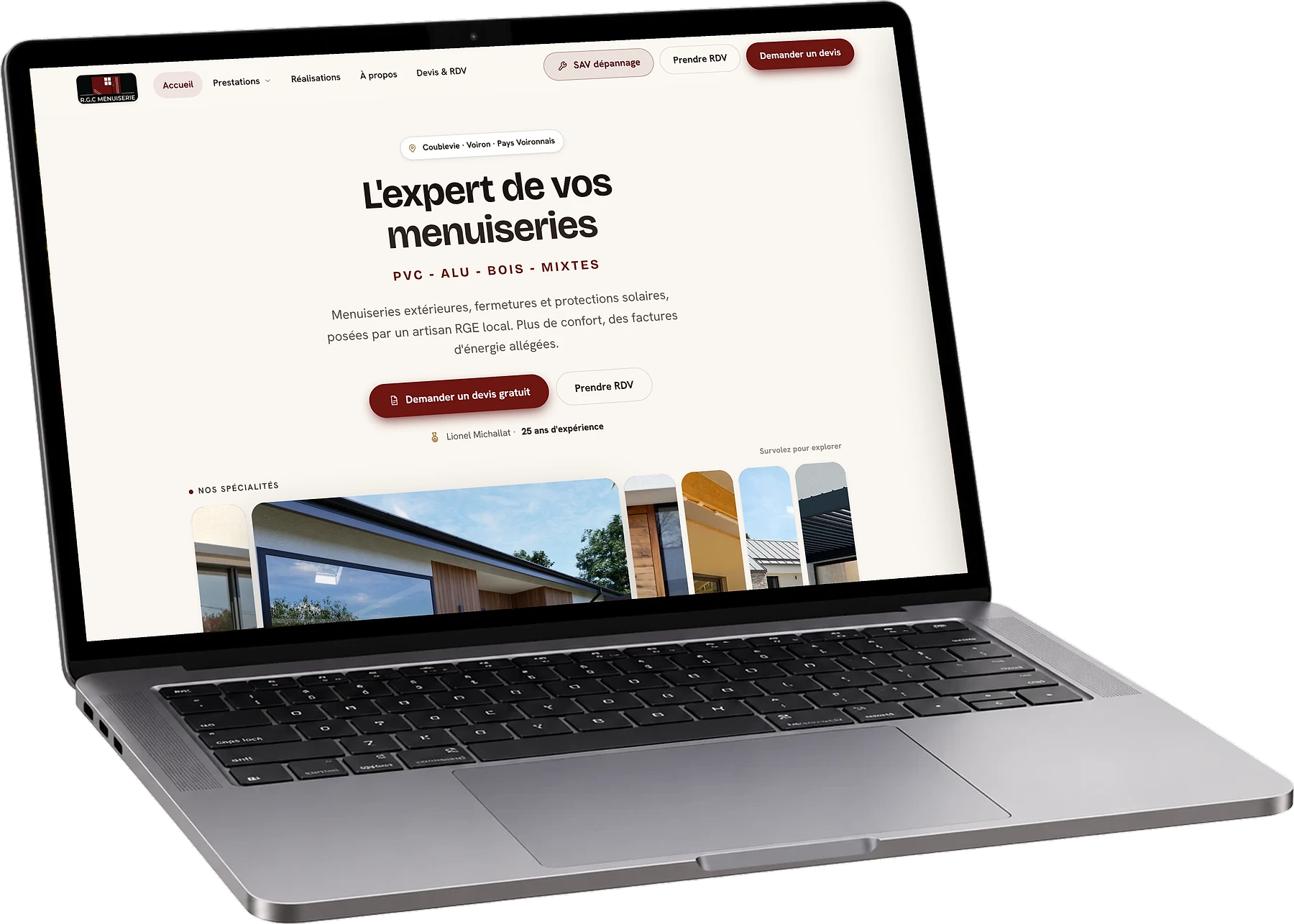 Le site de RGC Menuiserie